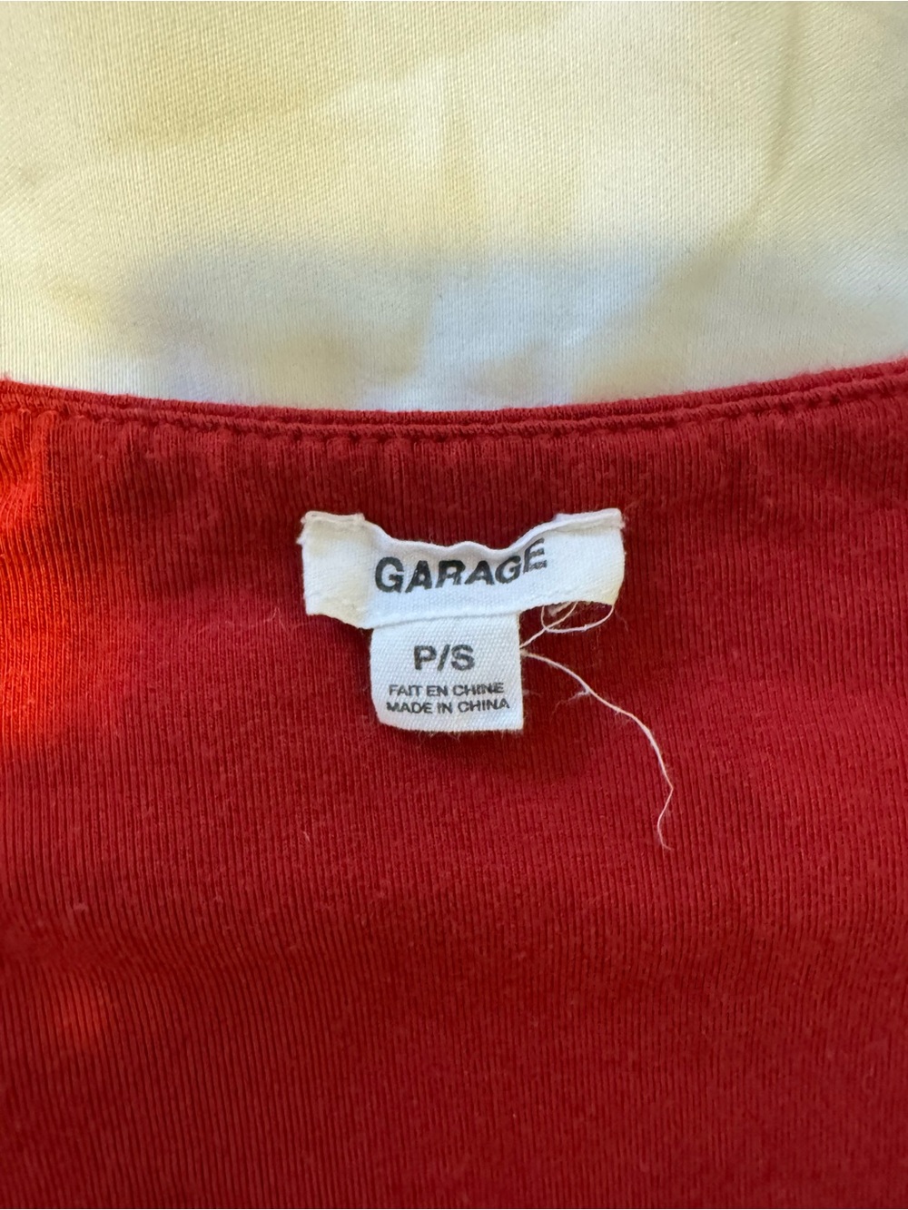 Garage Women's Deep V Red Built-In Bra Top - Picture 2 of 3